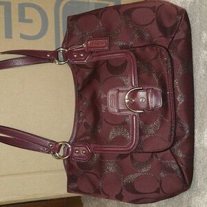 Coach Maroon Shoulder Bag
